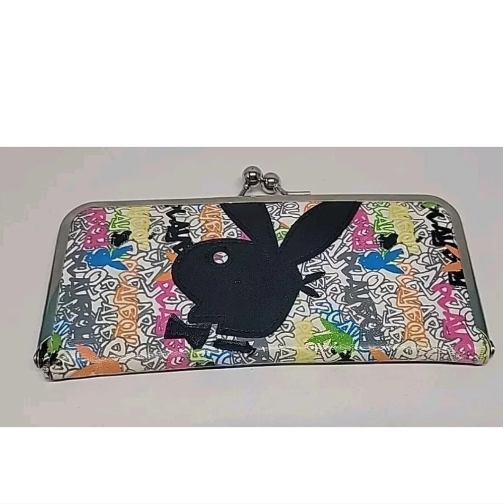 Playboy Vintage Multicolor Clutch Wallet Twist Closure